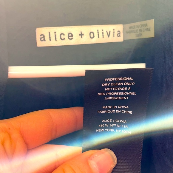 Alice + Olivia Navy Wrap Neck Blouse - Picture 4 of 5